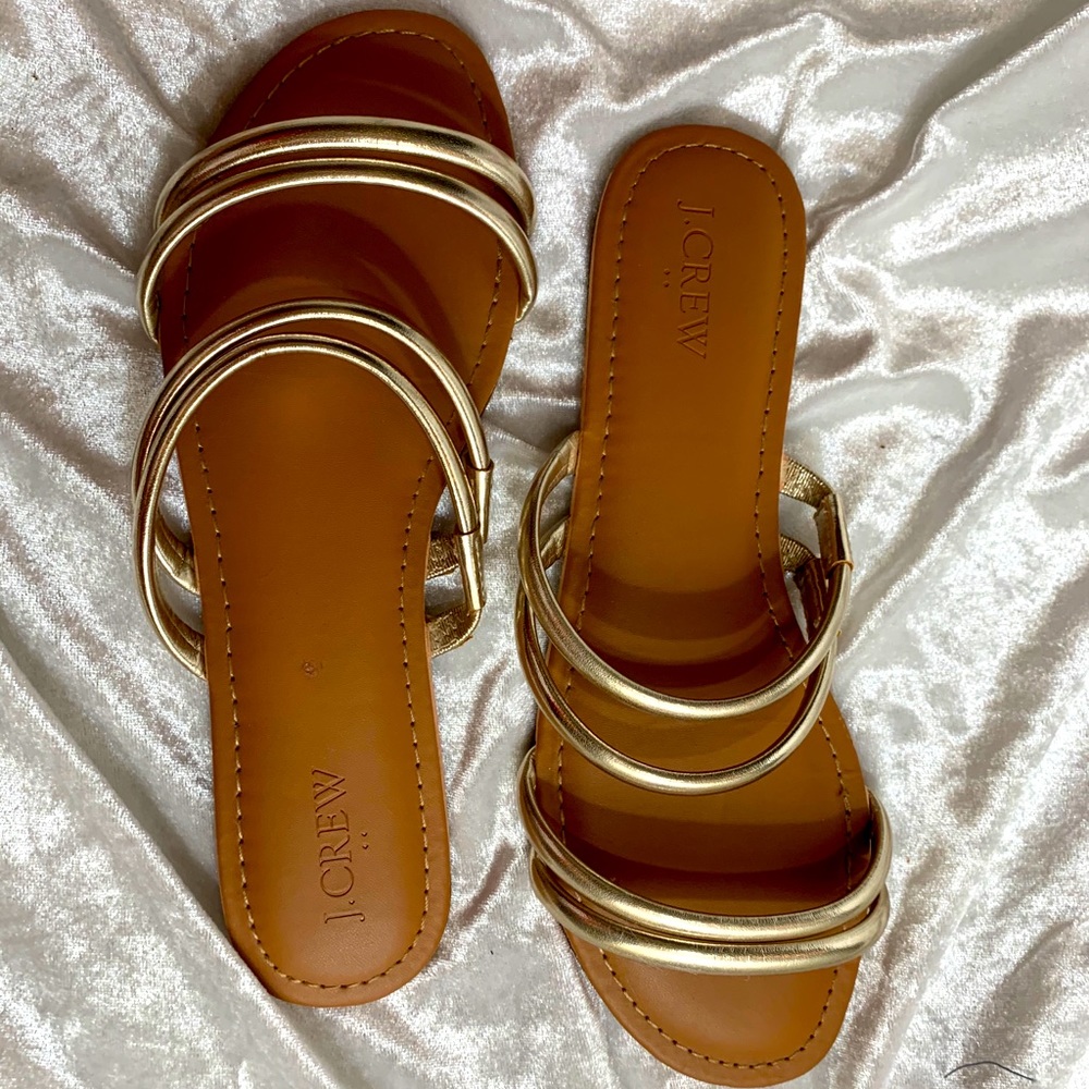 J.Crew metallic slip on sandals size 8